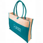 Sacola Ecobag em Brim e Juta 50x50x10cm