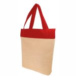 Ecobag em Juta e Brim 30x35x10cm Liso